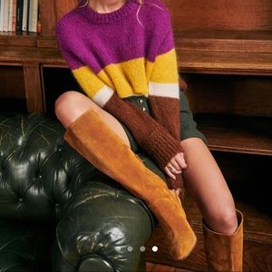 Sezane high Amelie boots camel size 8